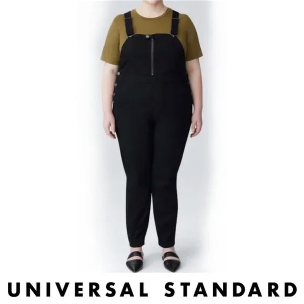 Universal Standard Olivia Overalls, Black, Size M (2X)